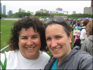 Mom and Kim at SELF Workout in the Park