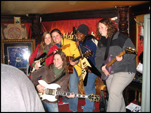 All five of us with guitars - Ashley, Jen, Kim, T and Jessica