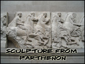 Sculpture from the Parthenon in the British Museum in London