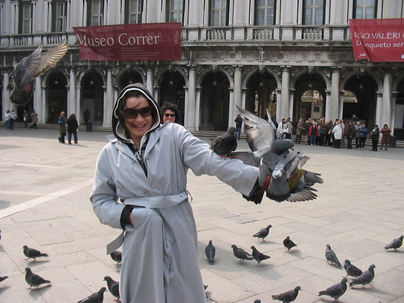 Christina and the pigeons