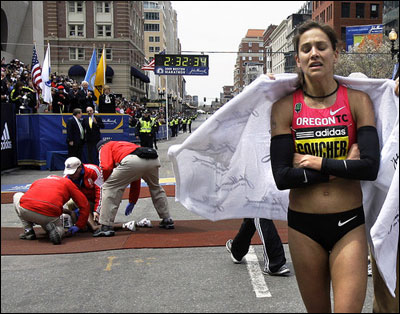 Goucher at Boston Marathon 2009