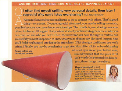 <image: Self Magazine: Women who overshare>